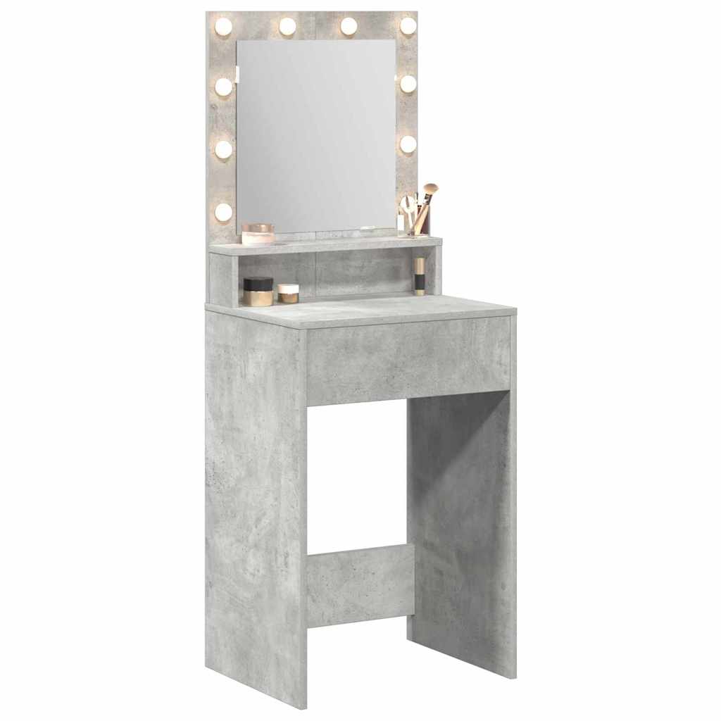 vidaXL Toaletka z półką Z lustrem Betonowy szary 50 x 41 x 135 cm