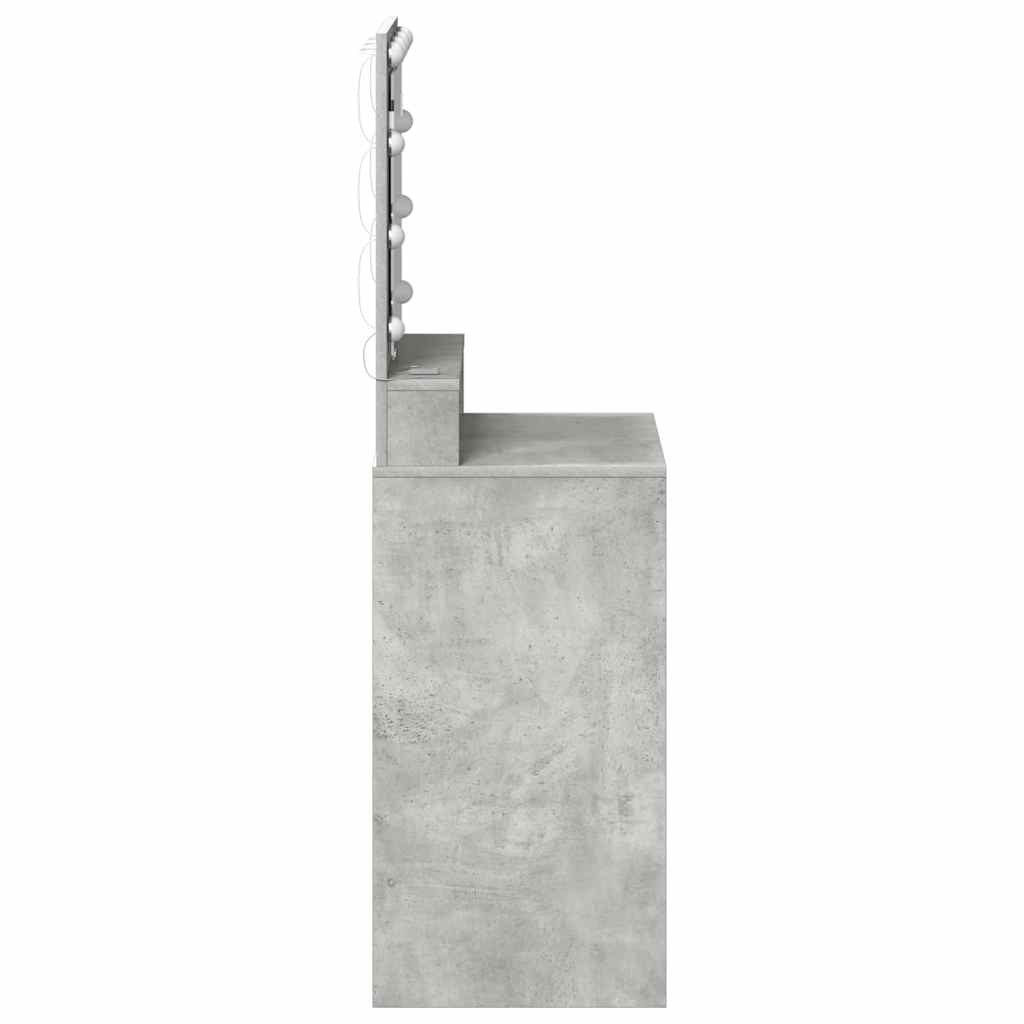 vidaXL Toaletka z półką Z lustrem Betonowy szary 50 x 41 x 135 cm