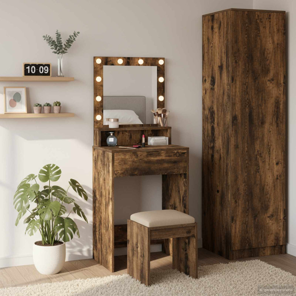 vidaXL Toaletka Dąb wędzony 50 x 41 x 135 cm Materiał drewnopochodny