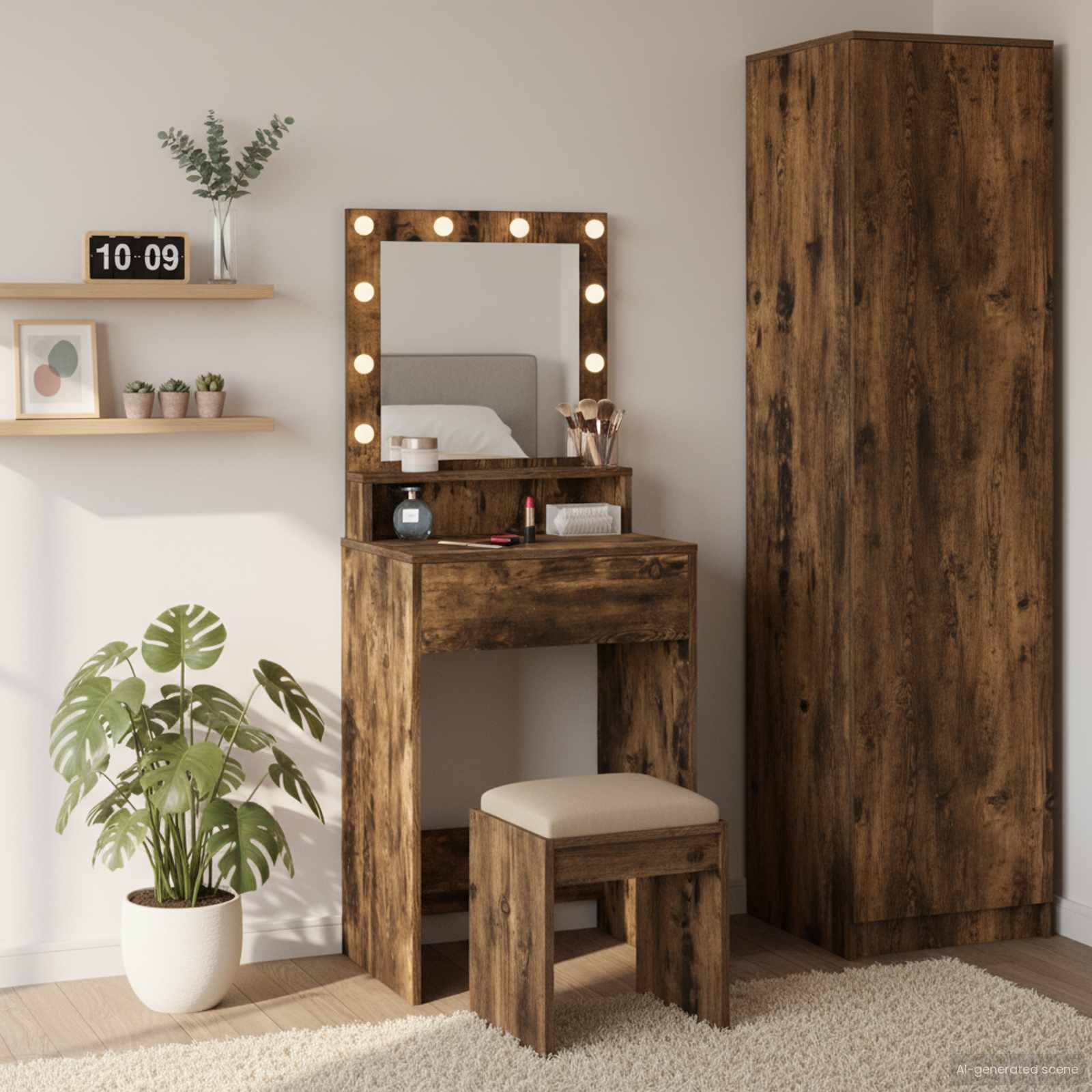 vidaXL Toaletka Dąb wędzony 50 x 41 x 135 cm Materiał drewnopochodny