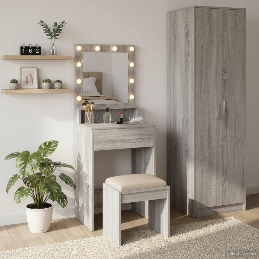 vidaXL Toaletka Szary Sonoma 50 x 41 x 135 cm Materiał drewnopochodny