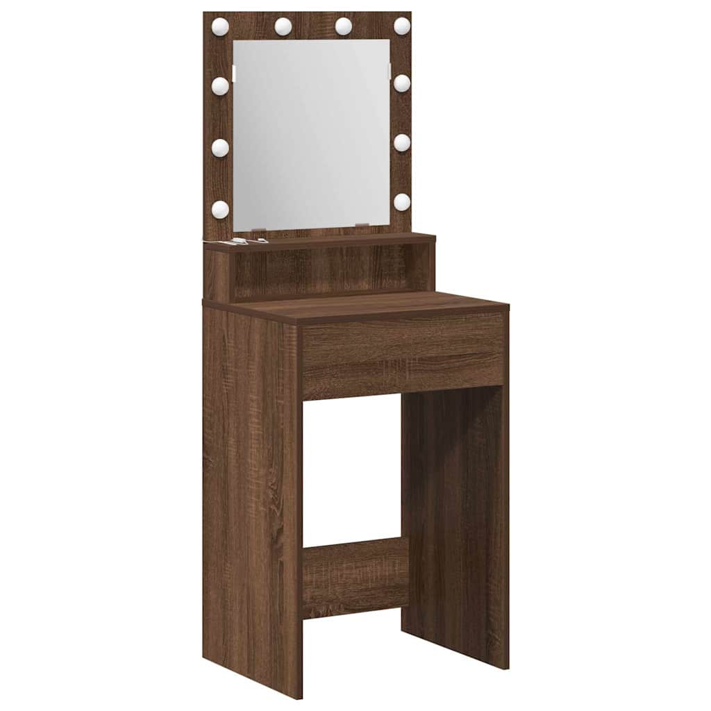 vidaXL Toaletka Brązowy dąb 50 x 41 x 135 cm Materiał drewnopochodny