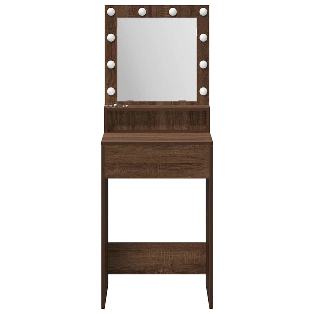 vidaXL Toaletka Brązowy dąb 50 x 41 x 135 cm Materiał drewnopochodny