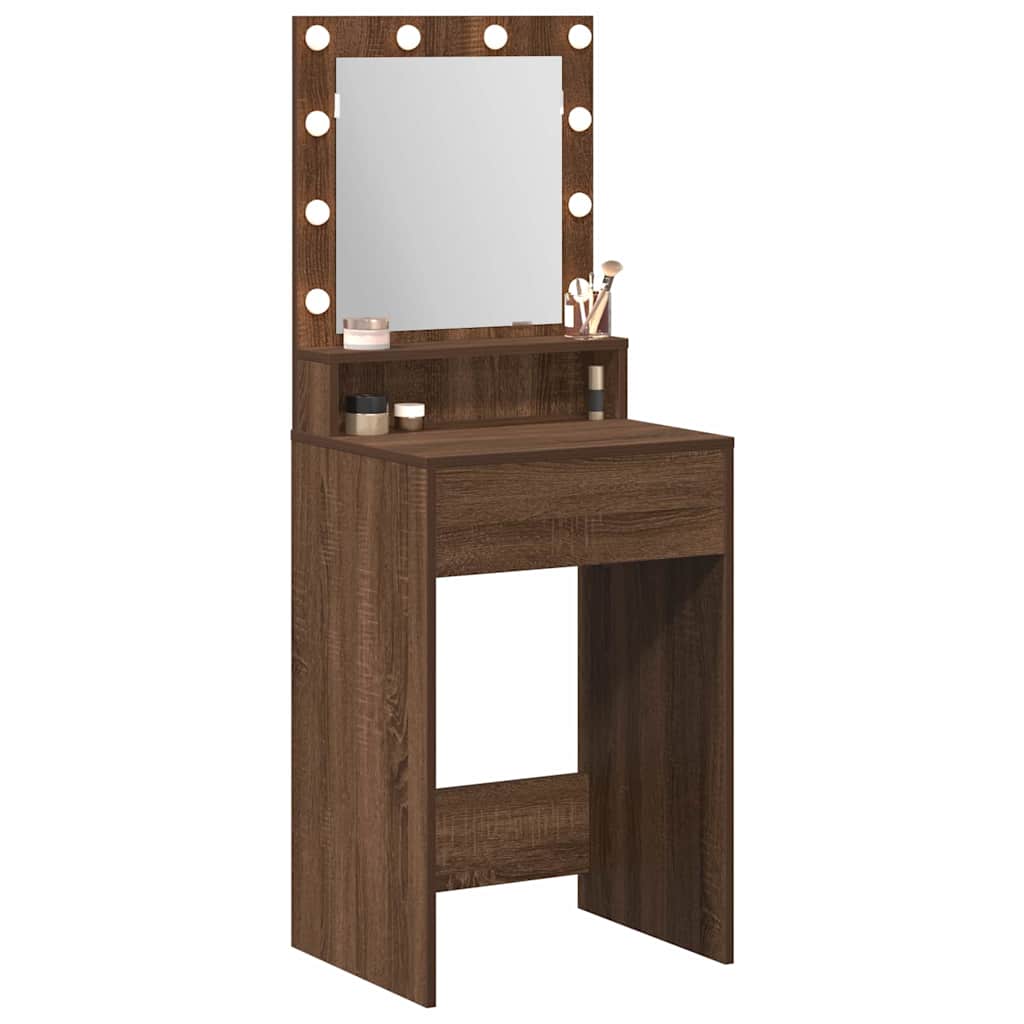 vidaXL Toaletka Brązowy dąb 50 x 41 x 135 cm Materiał drewnopochodny