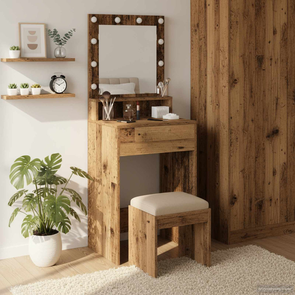vidaXL Toaletka Stare drewno 50 x 41 x 135 cm Materiał drewnopochodny