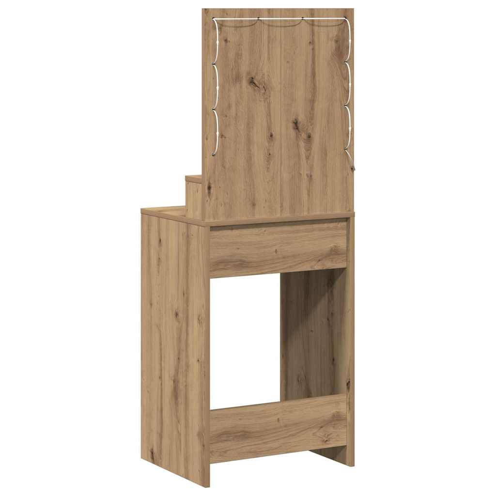vidaXL Toaletka z półką Z lustrem Dąb rzemieślniczy 50 x 41 x 135 cm