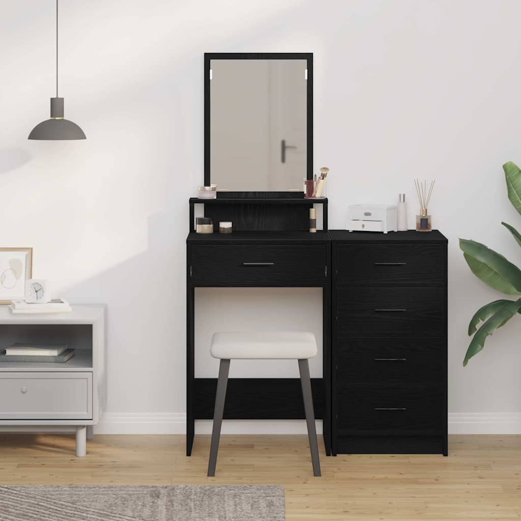 vidaXL Toaletka Czarny Dąb 50 x 41 x 140 cm Materiał drewnopochodny