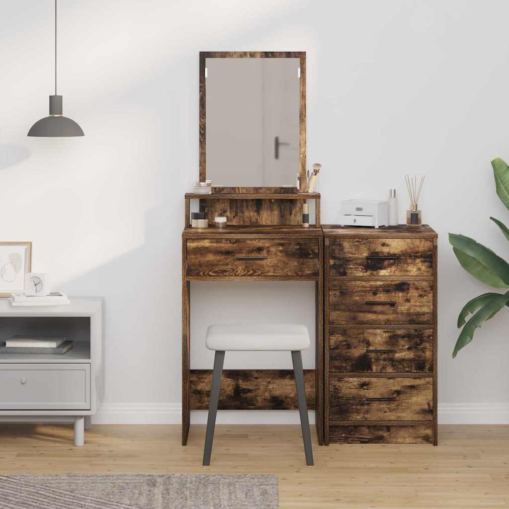 vidaXL Toaletka Dąb wędzony 50 x 41 x 140 cm Materiał drewnopochodny