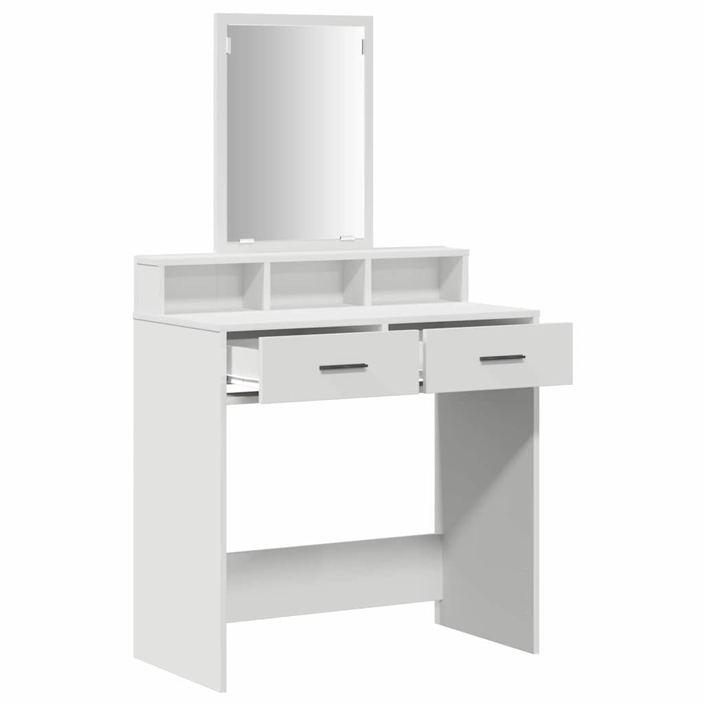 vidaXL Toaletka z półką Biały 79 x 41 x 140 cm Materiał drewnopochodny