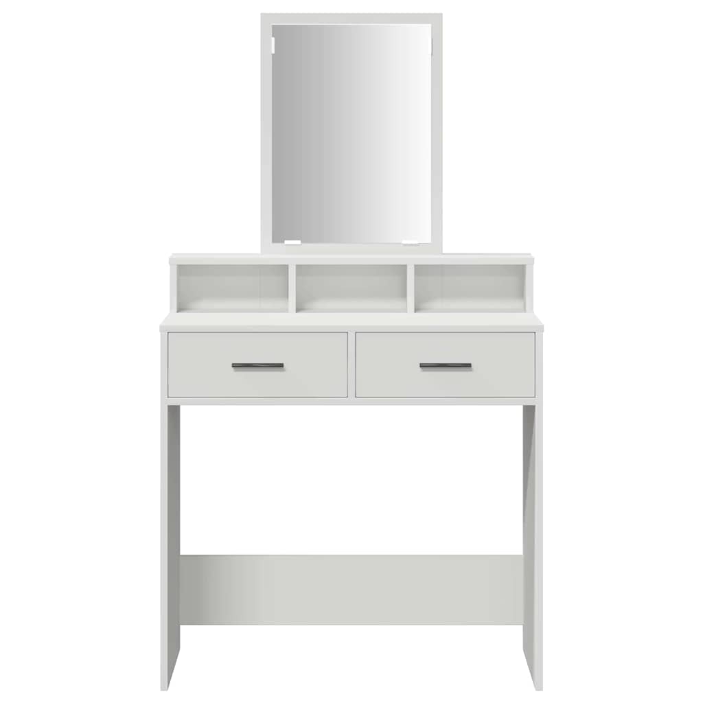 vidaXL Toaletka z półką Biały 79 x 41 x 140 cm Materiał drewnopochodny