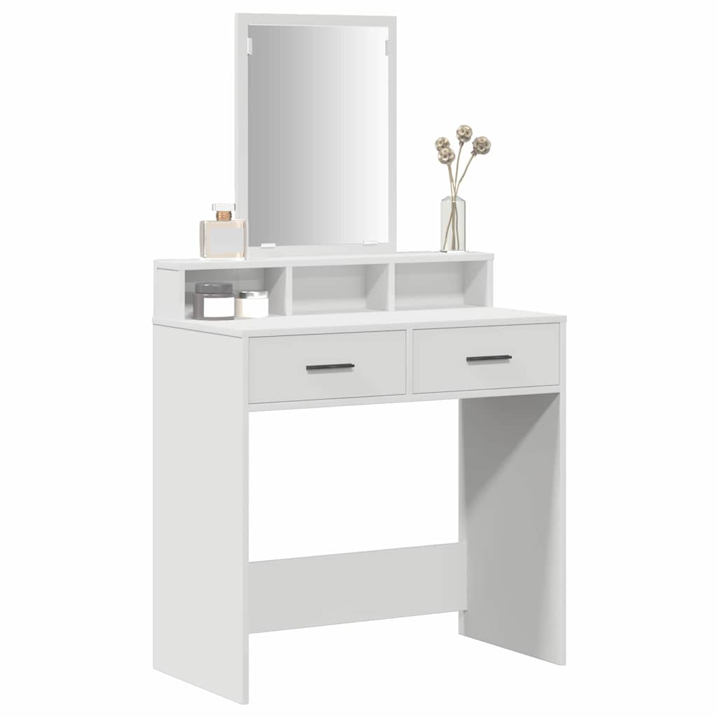 vidaXL Toaletka z półką Biały 79 x 41 x 140 cm Materiał drewnopochodny