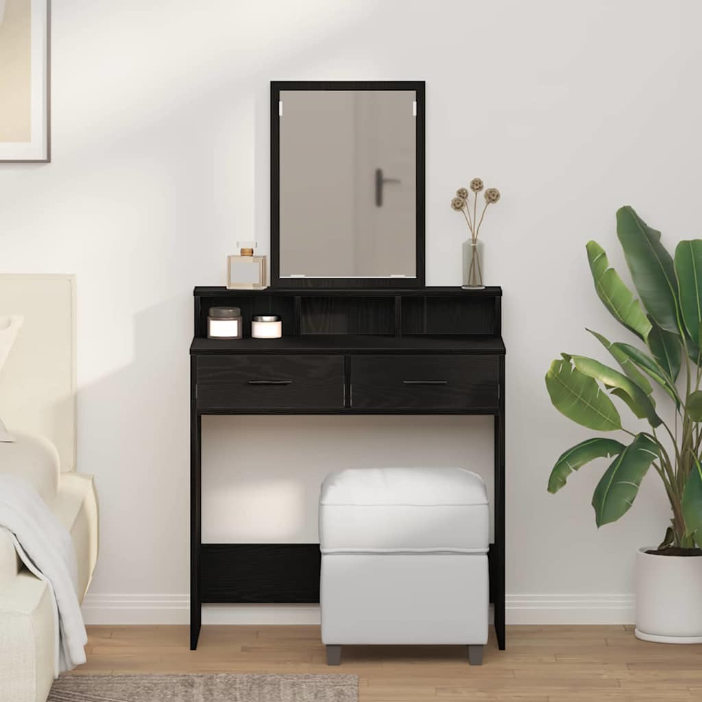 vidaXL Toaletka Czarny Dąb 79 x 41 x 140 cm Materiał drewnopochodny