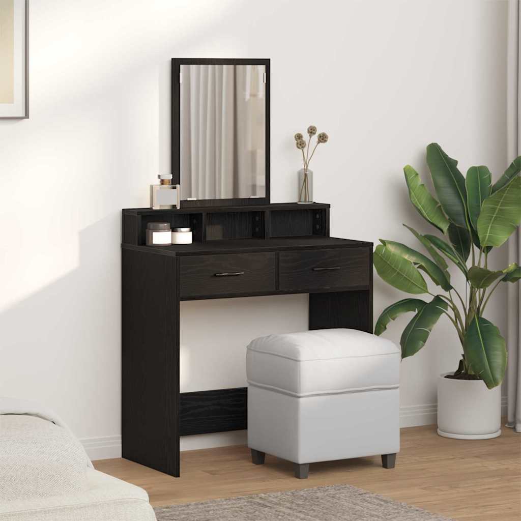 vidaXL Toaletka Czarny Dąb 79 x 41 x 140 cm Materiał drewnopochodny