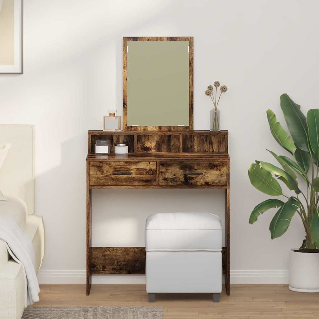 vidaXL Toaletka Dąb wędzony 79 x 41 x 140 cm Materiał drewnopochodny