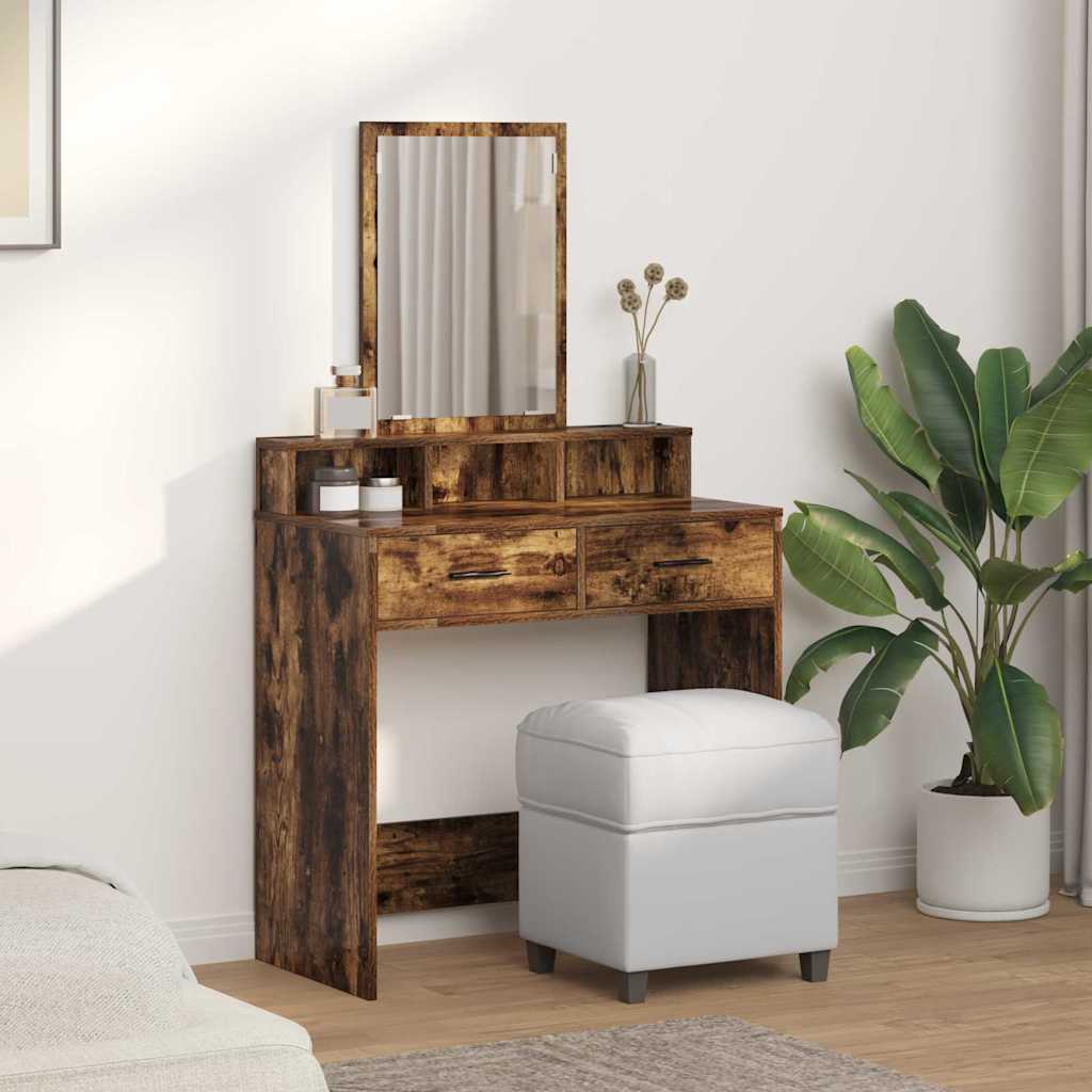 vidaXL Toaletka Dąb wędzony 79 x 41 x 140 cm Materiał drewnopochodny