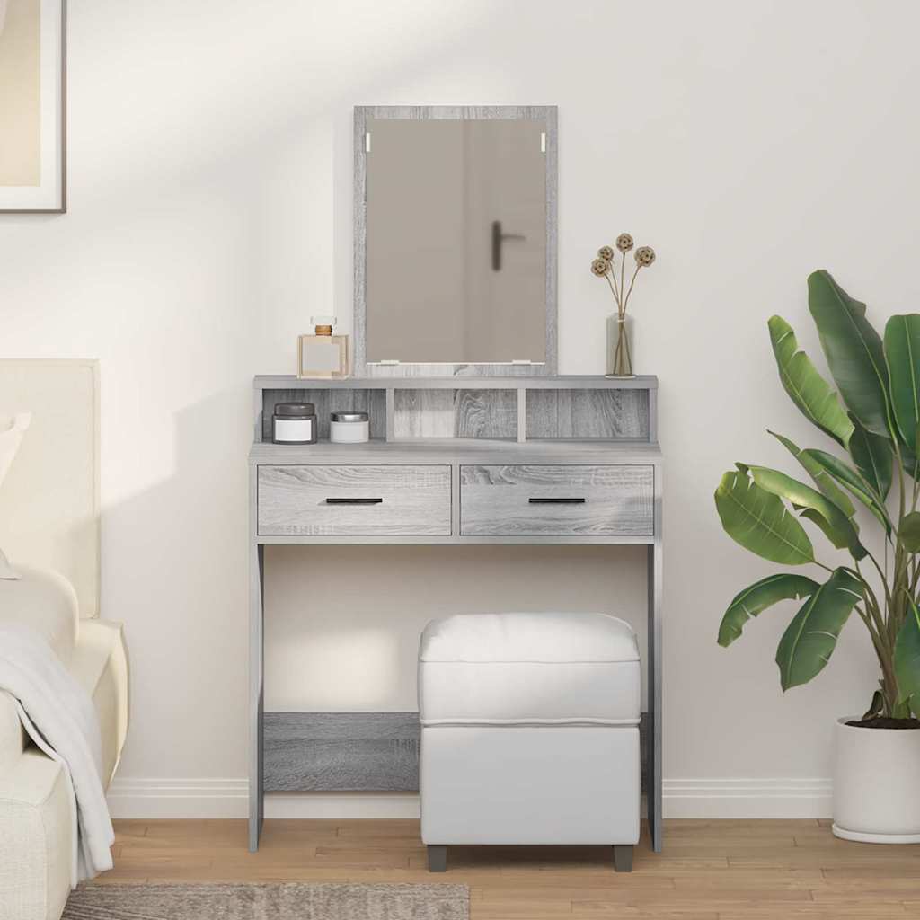 vidaXL Toaletka Szary Sonoma 79 x 41 x 140 cm Materiał drewnopochodny
