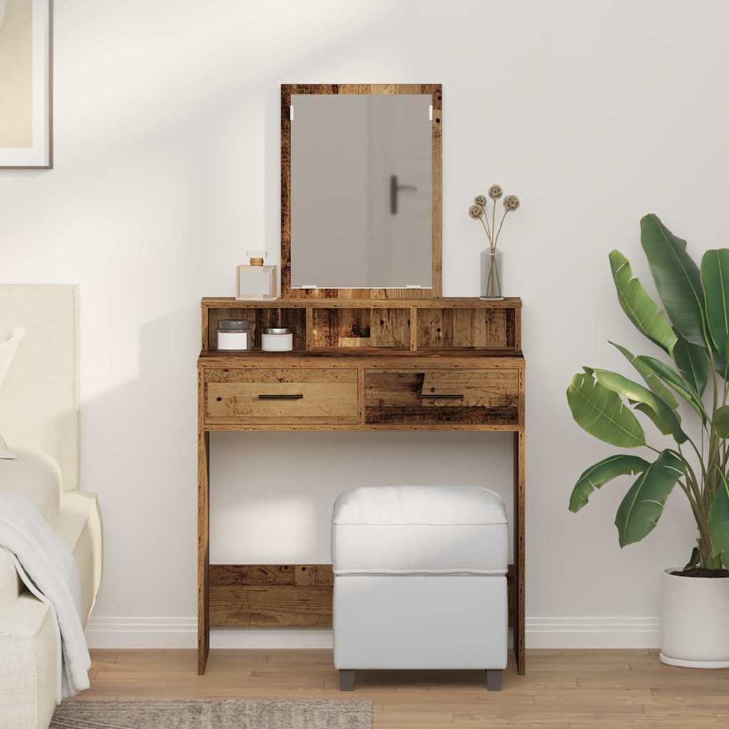 vidaXL Toaletka Stare drewno 79 x 41 x 140 cm Materiał drewnopochodny