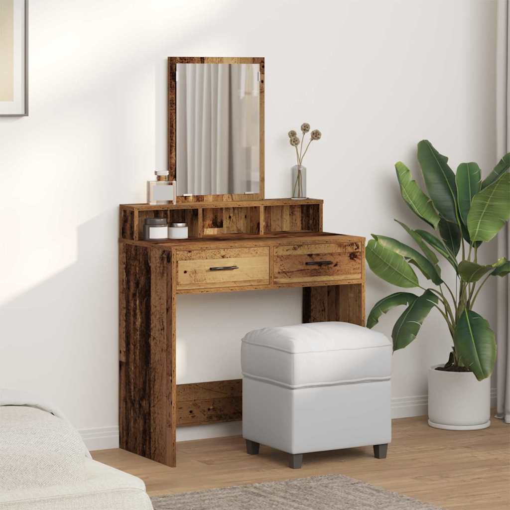 vidaXL Toaletka Stare drewno 79 x 41 x 140 cm Materiał drewnopochodny