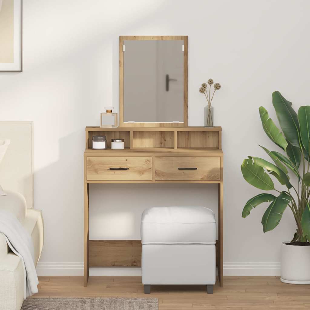 vidaXL Toaletka z szufladą z półką Dąb rzemieślniczy 79 x 41 x 140 cm