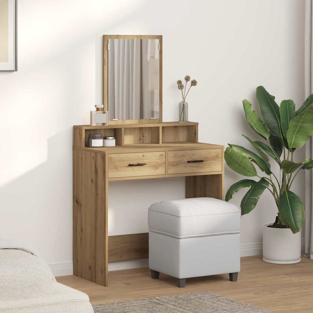 vidaXL Toaletka z szufladą z półką Dąb rzemieślniczy 79 x 41 x 140 cm