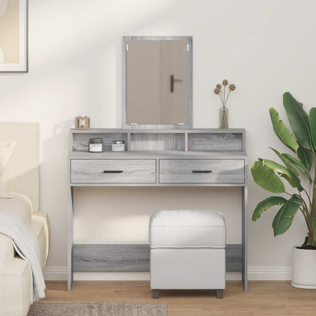 vidaXL Toaletka Szary Sonoma 100 x 41 x 140 cm Materiał drewnopochodny