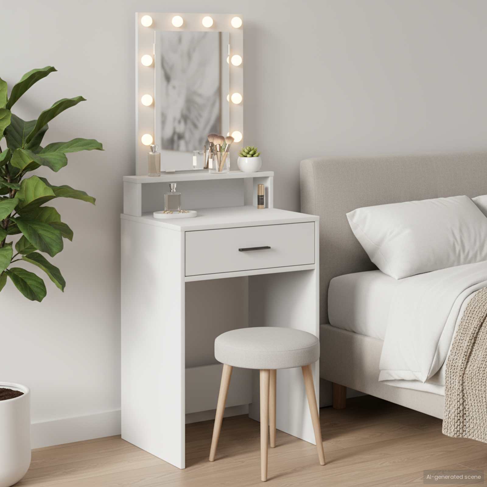 vidaXL Toaletka Biały 50 x 41 x 140 cm Materiał drewnopochodny