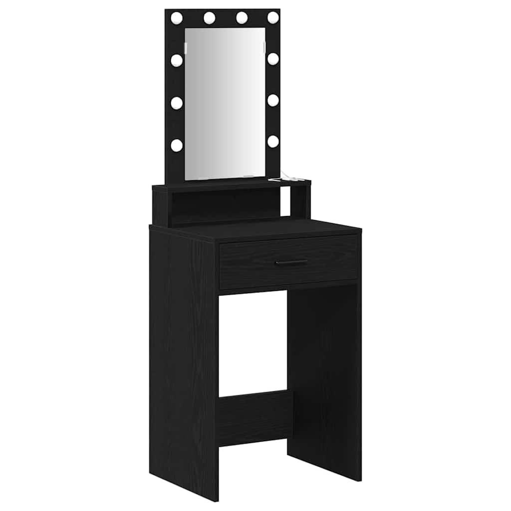 vidaXL Toaletka Czarny 50 x 41 x 140 cm Materiał drewnopochodny