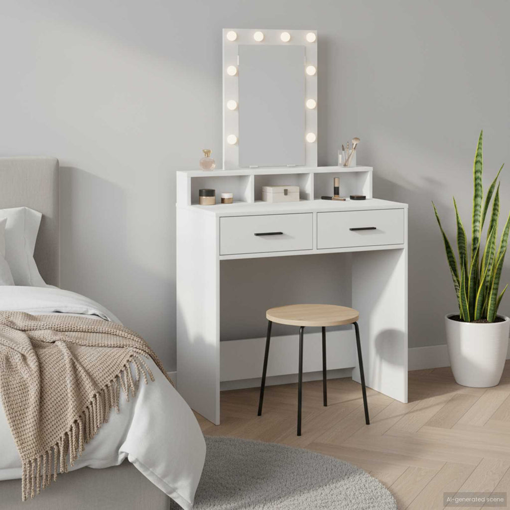 vidaXL Toaletka Biały 79 x 41 x 140 cm Materiał drewnopochodny
