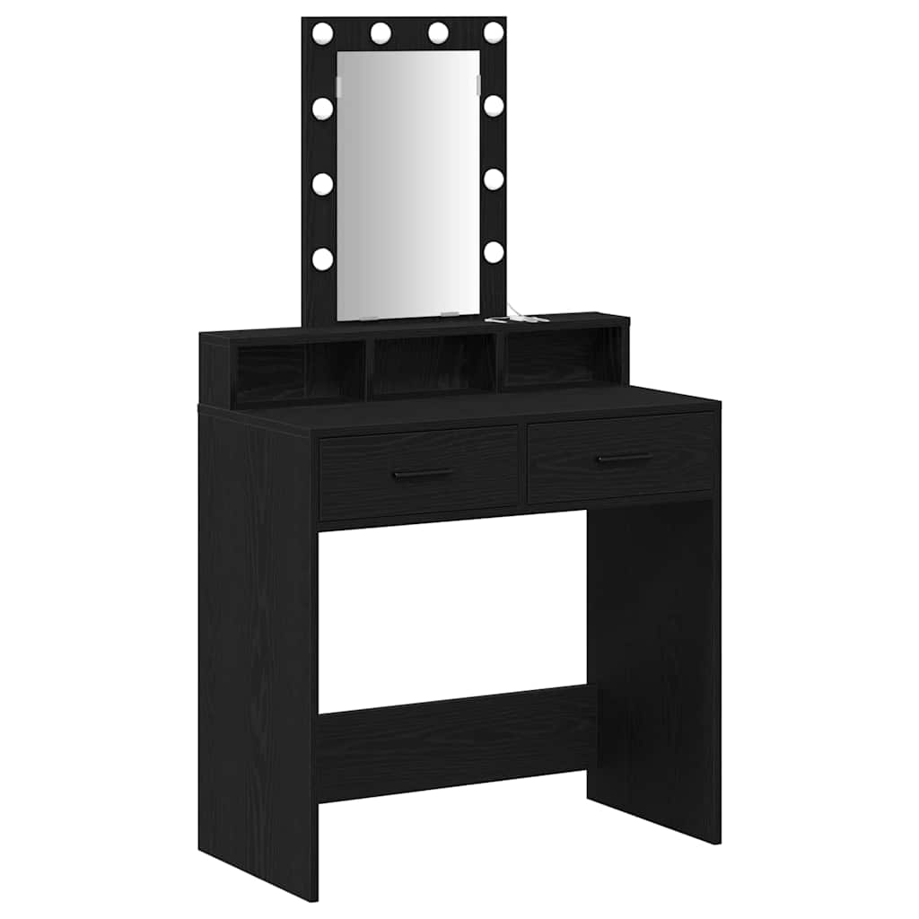vidaXL Toaletka Czarny 79 x 41 x 140 cm Materiał drewnopochodny