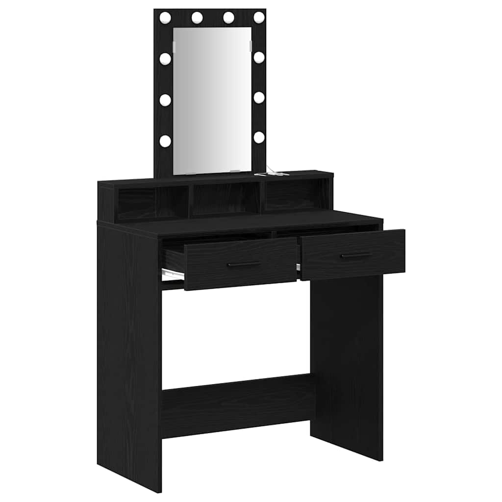 vidaXL Toaletka Czarny 79 x 41 x 140 cm Materiał drewnopochodny