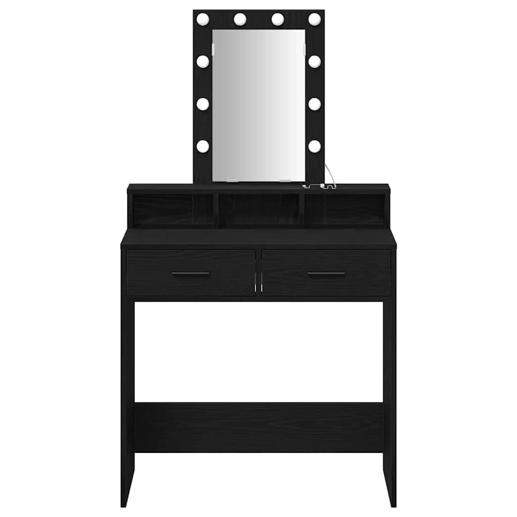 vidaXL Toaletka Czarny 79 x 41 x 140 cm Materiał drewnopochodny