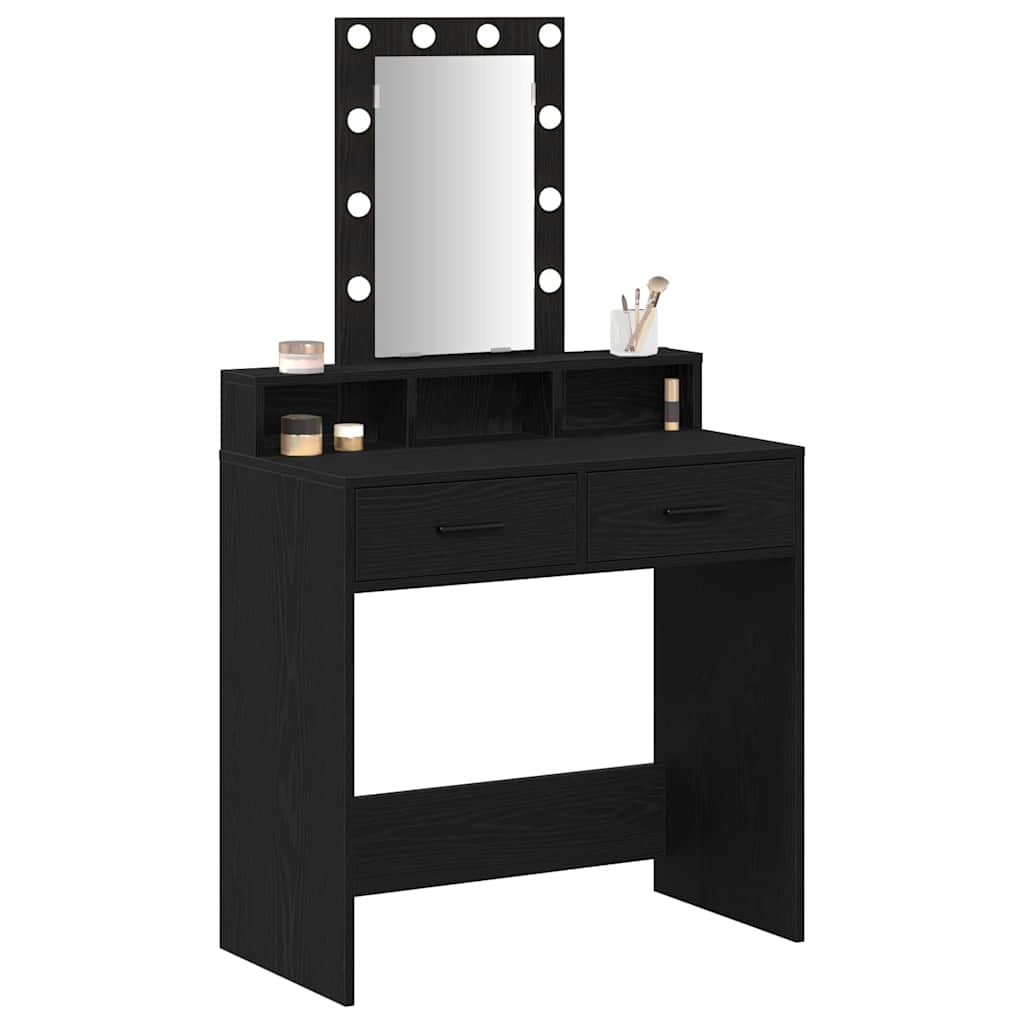 vidaXL Toaletka Czarny 79 x 41 x 140 cm Materiał drewnopochodny