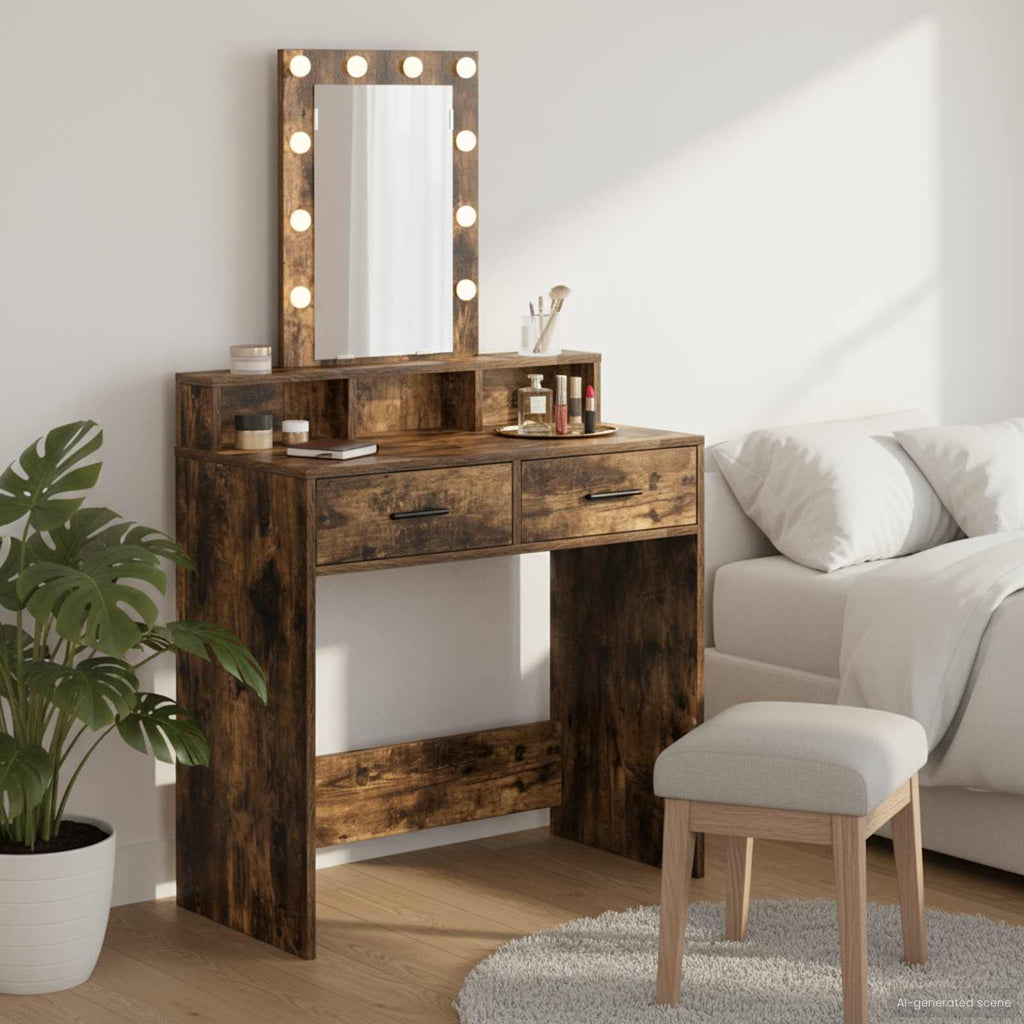 vidaXL Toaletka Brązowy 79 x 41 x 140 cm Materiał drewnopochodny
