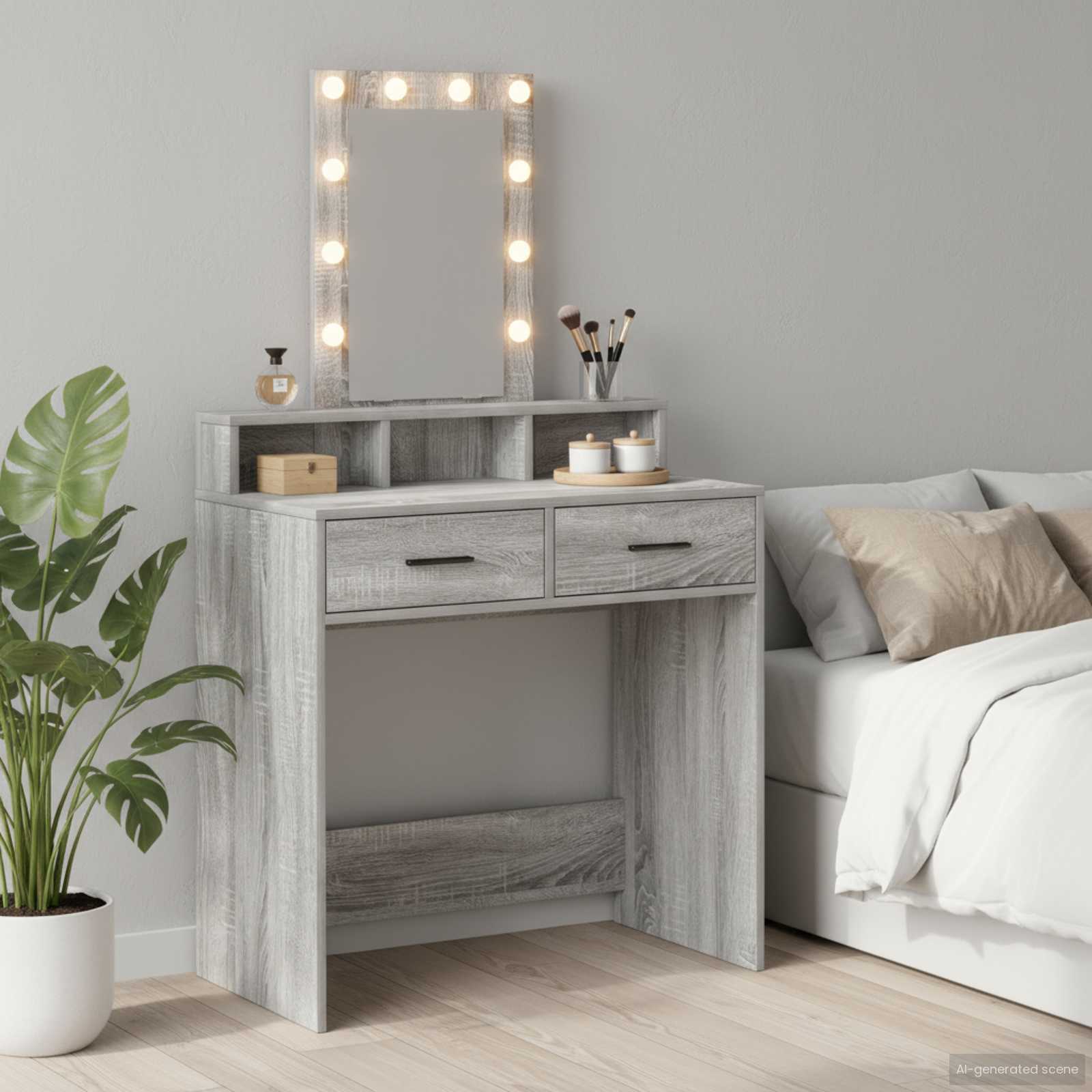 vidaXL Toaletka Szary 79 x 41 x 140 cm Materiał drewnopochodny