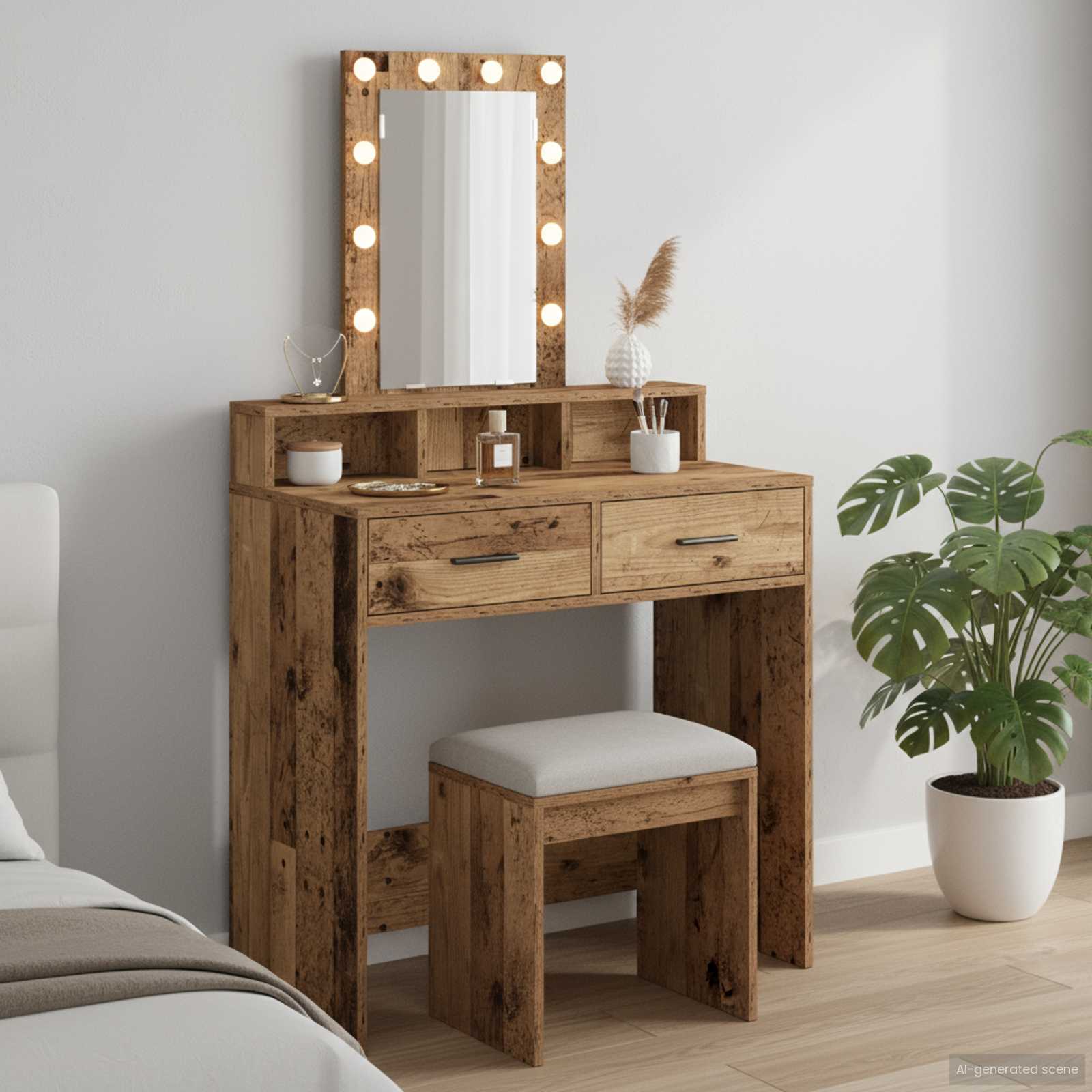 vidaXL Toaletka Brązowy 79 x 41 x 140 cm Materiał drewnopochodny