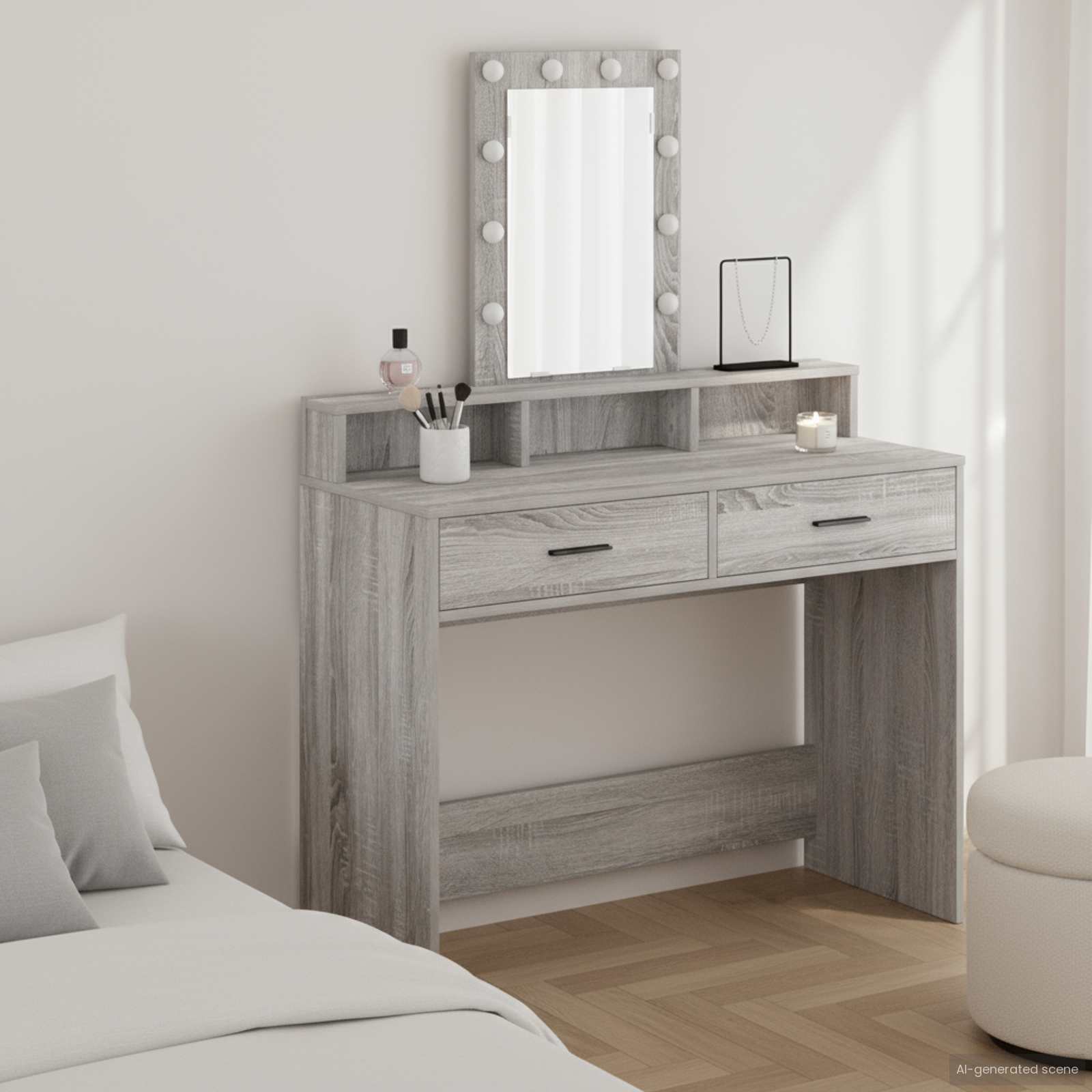vidaXL Toaletka Szary 100 x 41 x 140 cm Materiał drewnopochodny