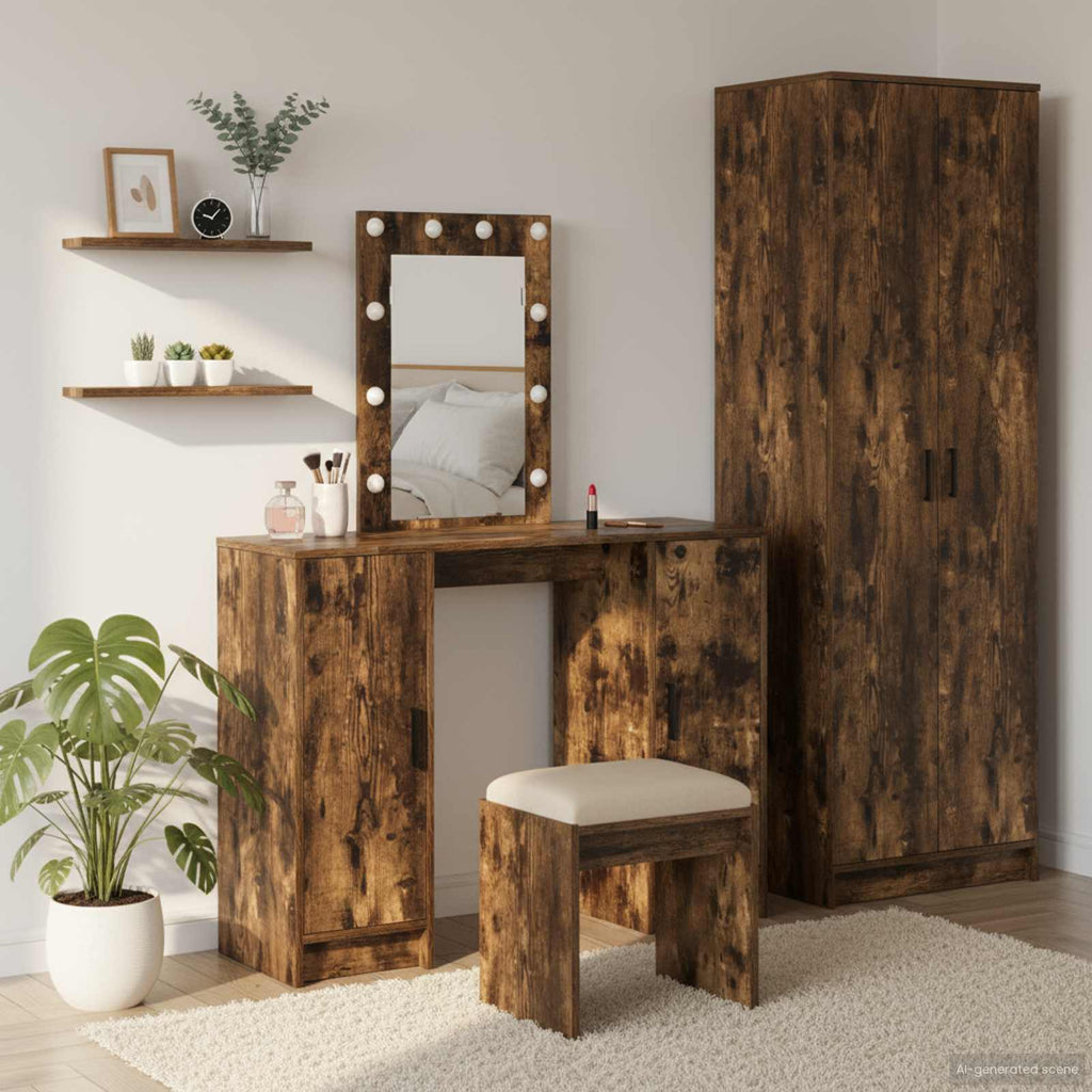 vidaXL Toaletka Brązowy 102 x 33 x 135 cm Materiał drewnopochodny