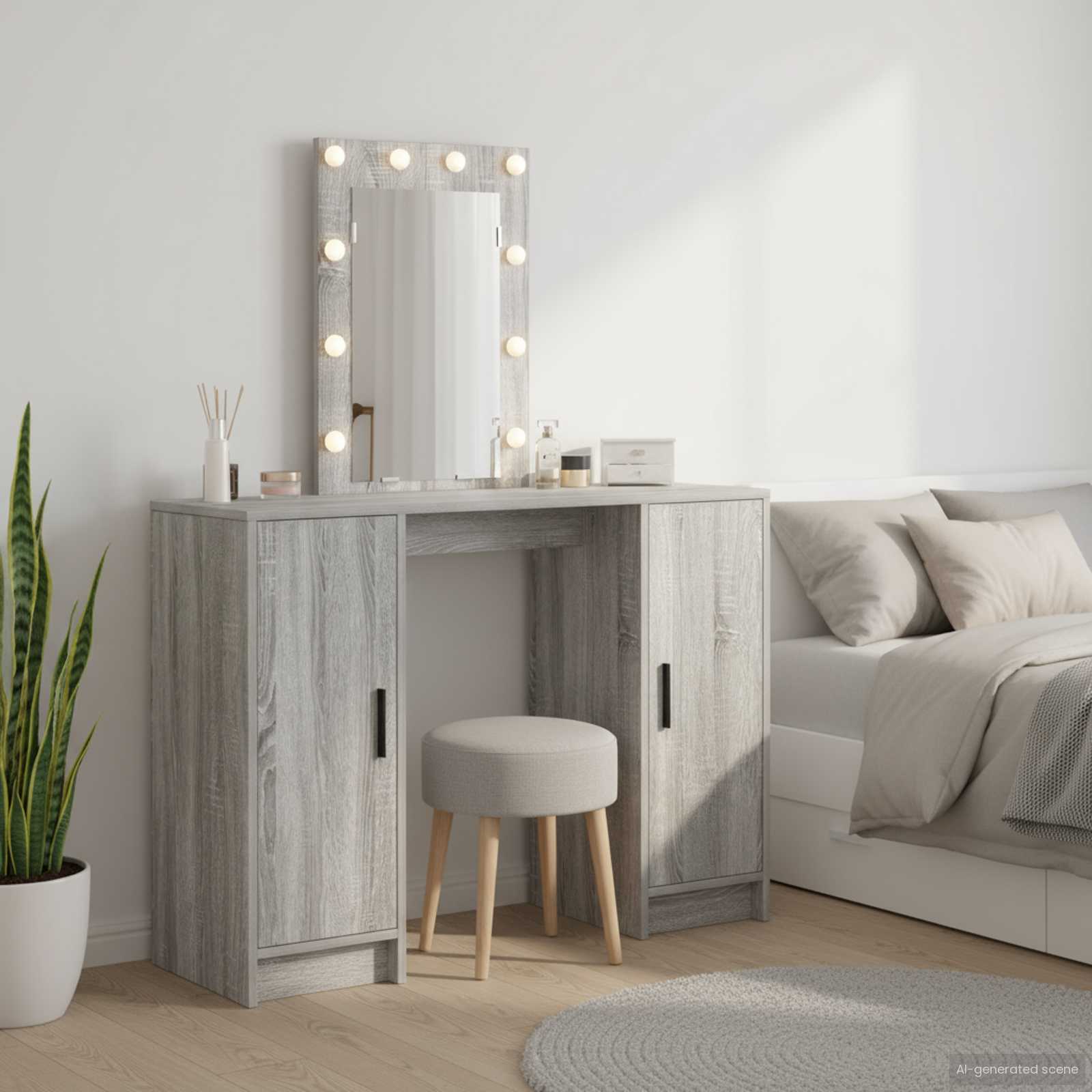 vidaXL Toaletka Szary 102 x 33 x 135 cm Materiał drewnopochodny