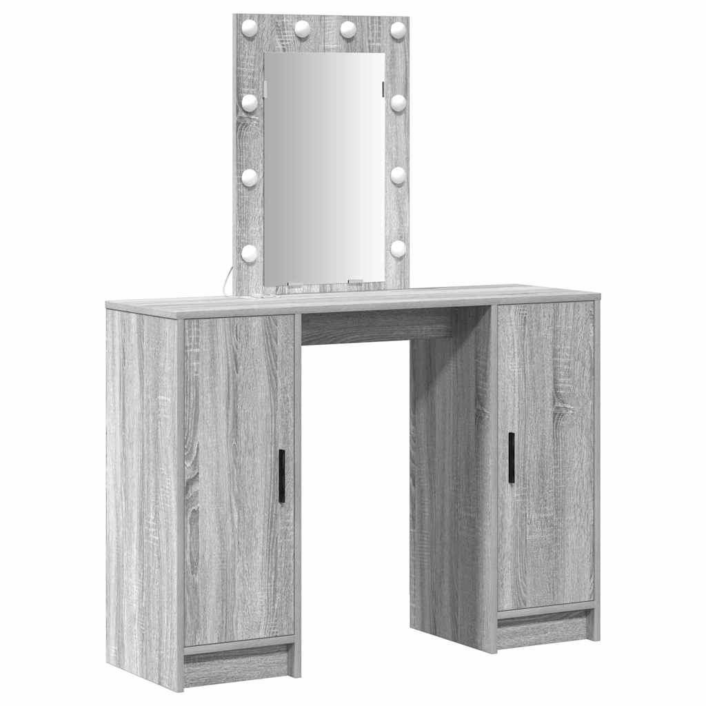 vidaXL Toaletka Szary 102 x 33 x 135 cm Materiał drewnopochodny