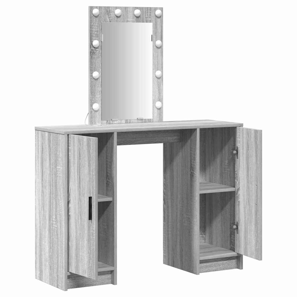 vidaXL Toaletka Szary 102 x 33 x 135 cm Materiał drewnopochodny