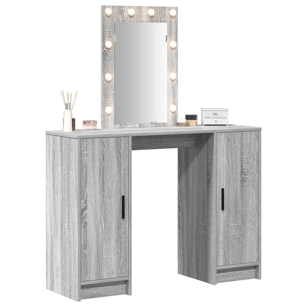 vidaXL Toaletka Szary 102 x 33 x 135 cm Materiał drewnopochodny
