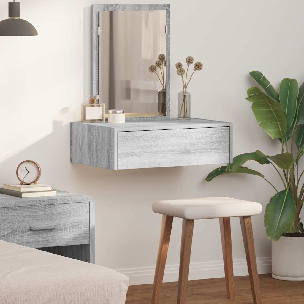 vidaXL Toaletka Szary 60 x 40 x 70 cm Materiał drewnopochodny