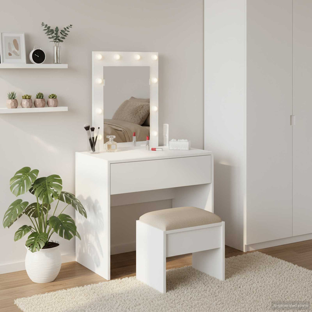 vidaXL Toaletka Biały 60 x 40 x 70 cm Materiał drewnopochodny