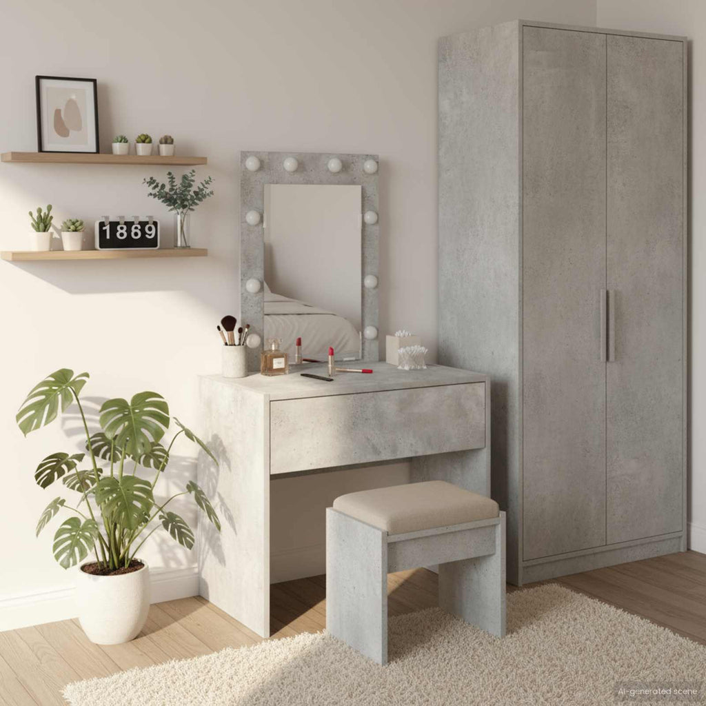 vidaXL Toaletka Szary 60 x 40 x 70 cm Materiał drewnopochodny