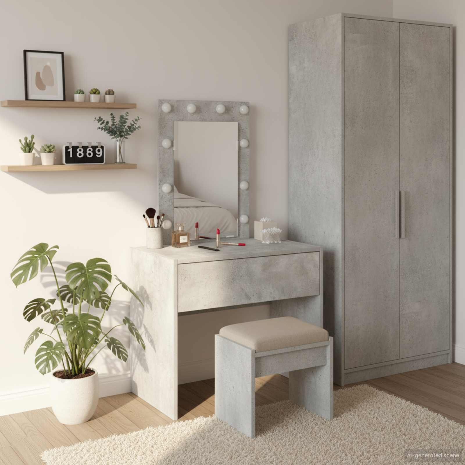 vidaXL Toaletka Szary 60 x 40 x 70 cm Materiał drewnopochodny
