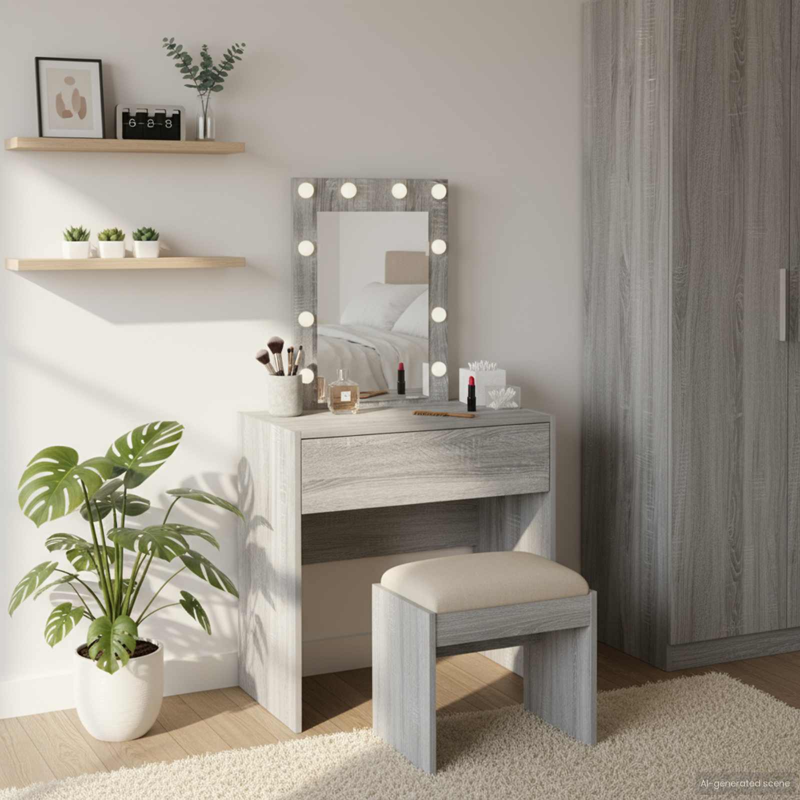 vidaXL Toaletka Szary 60 x 40 x 70 cm Materiał drewnopochodny