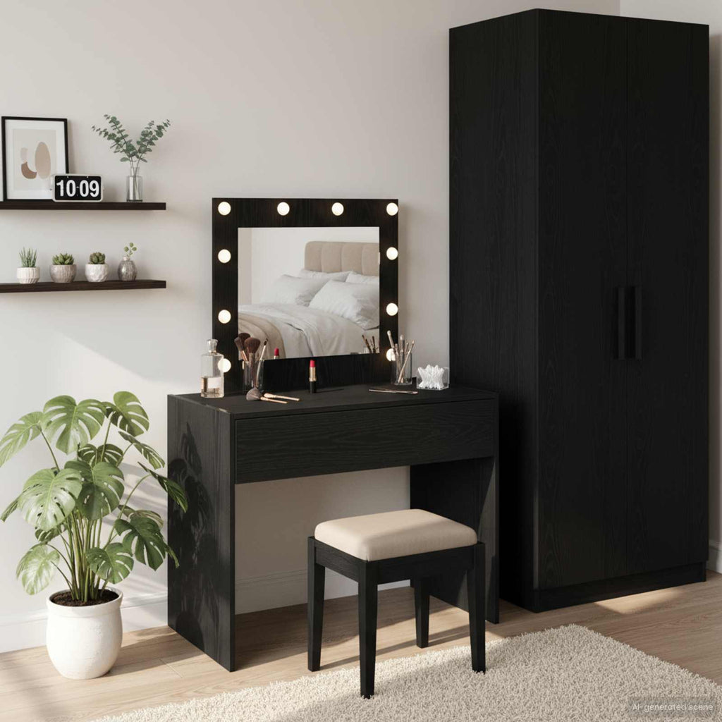 vidaXL Toaletka Czarny 83 x 40 x 70 cm Materiał drewnopochodny