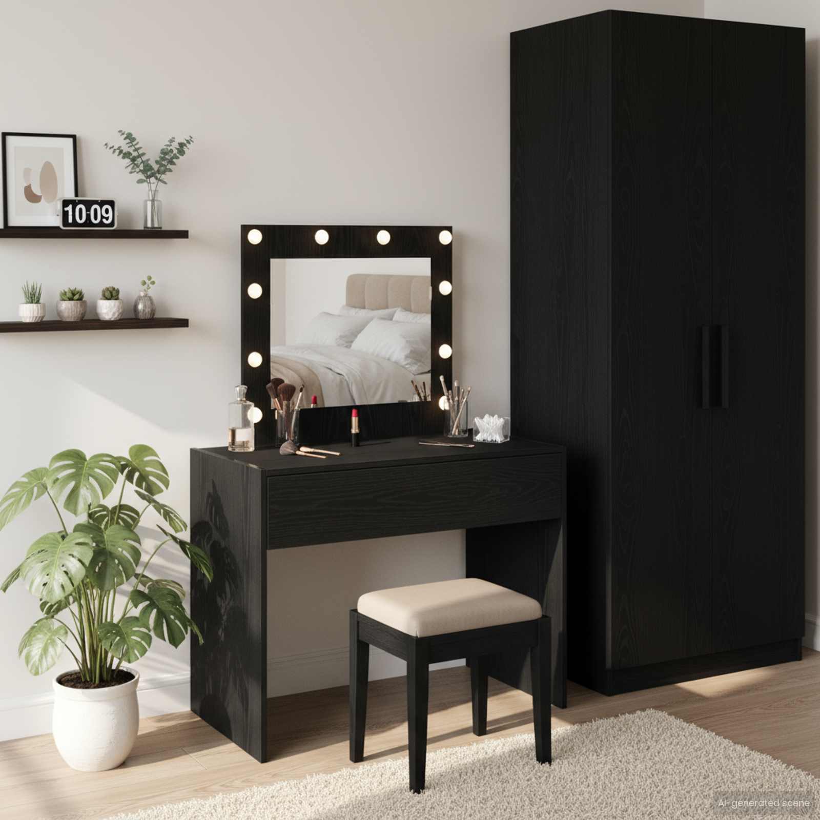 vidaXL Toaletka Czarny 83 x 40 x 70 cm Materiał drewnopochodny