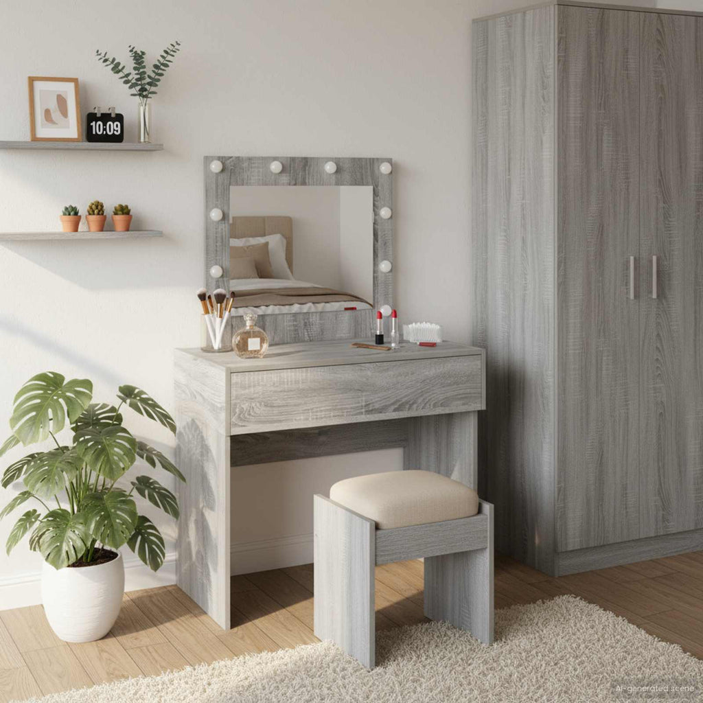 vidaXL Toaletka Szary 83 x 40 x 70 cm Materiał drewnopochodny
