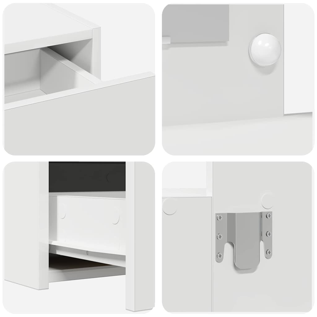 vidaXL Toaletka Biały 100 x 40 x 70 cm Materiał drewnopochodny
